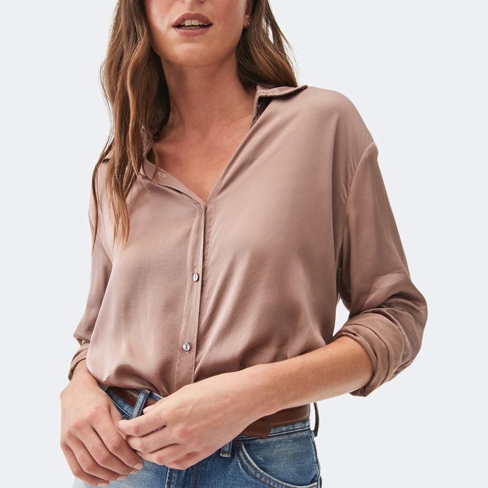 Michael Stars Darsy Button Down Satin Shirt